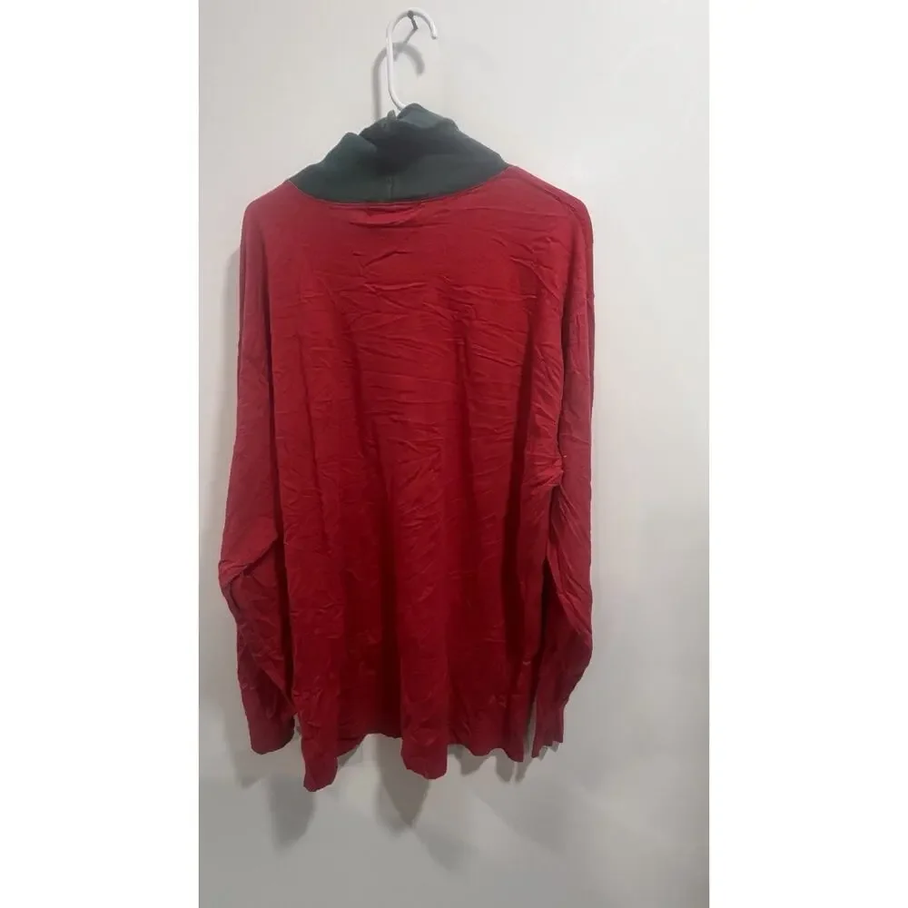 Vintage Polo Country Ralph Lauren Red Line Sweater Size XL Turtleneck 2-Tone